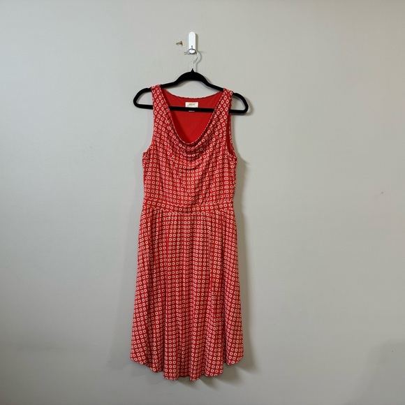 Maeve Anthropologie orange & white floral print sleeveless A-line Brianne dress - Picture 2 of 4